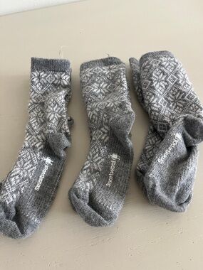 Smartwool Women's Gray and White Fair Isle Cushion Socks - M